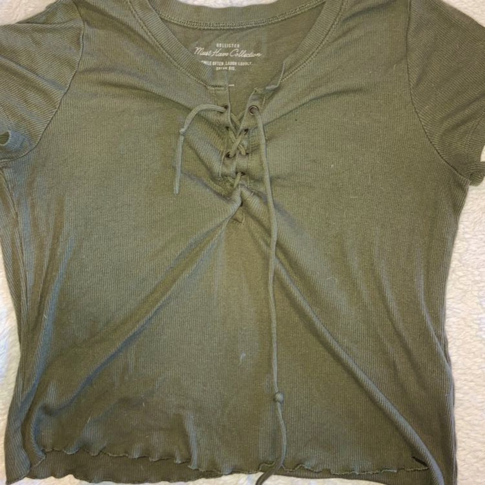 Camo Green Tied Hollister Top